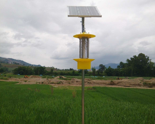 云飛太陽(yáng)能殺蟲燈用于農(nóng)田除蟲管理